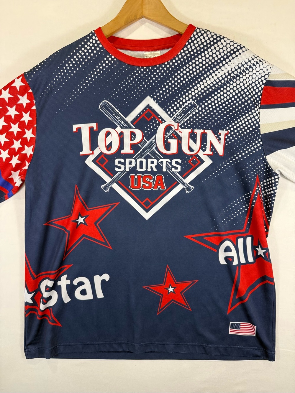 Top Gun Sports USA Men's Navy & Red Athletic Jersey